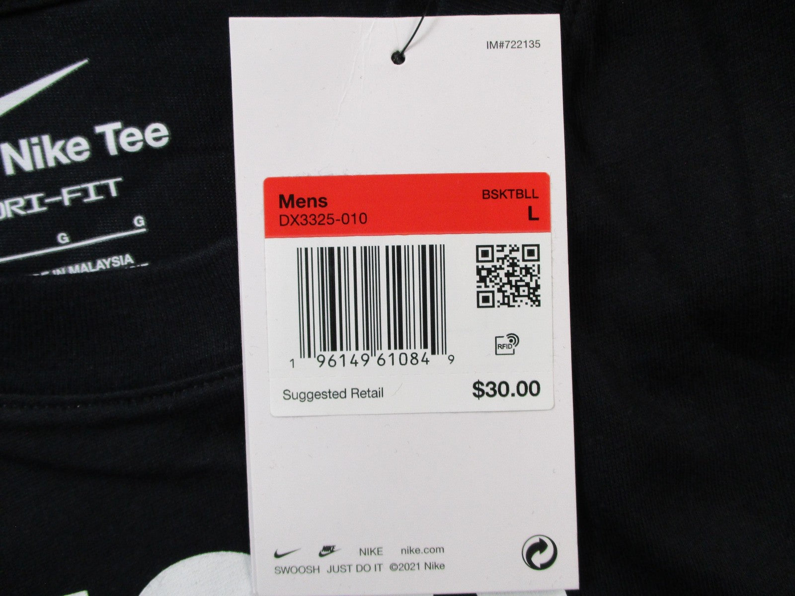 Nike DriFIT Too Much Clutch Mens Large Black Basketball Graphic Tee 152315248