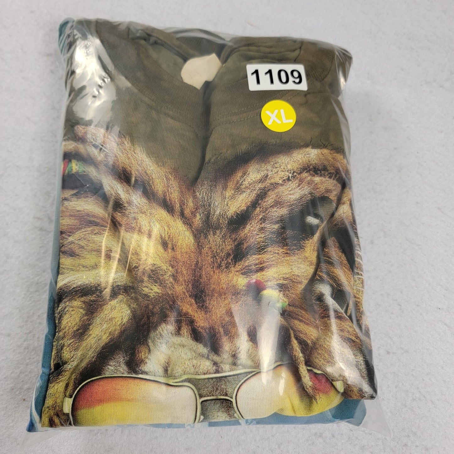 The Mountain 2 Pk Tees Men's XL Green Age of Dragon & Brown Rasta Lion