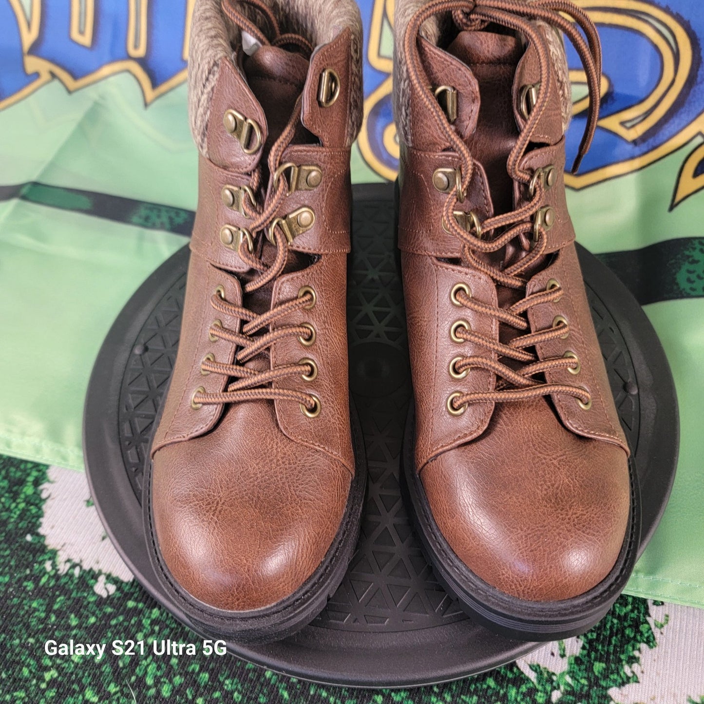 MIA Marsha Lug Brown Combat Boots Women’s Size 7.5 M Faux Leather New in Box4
