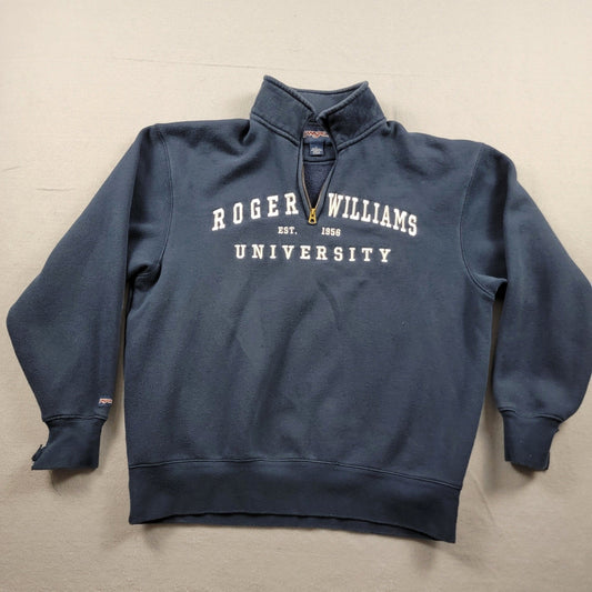 90s Vintage Roger Williams University ZipUp Blue Sz L