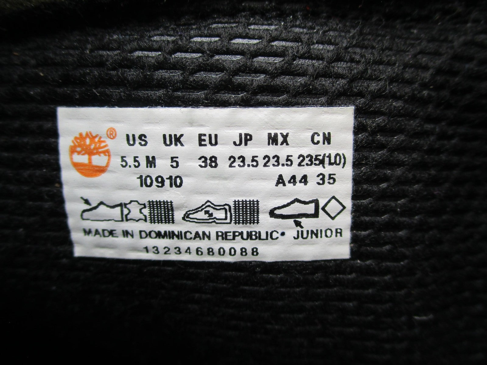 Timberland 10910 Junior Boots Youth Size 5.5M Black Waterproof Leather Combat15