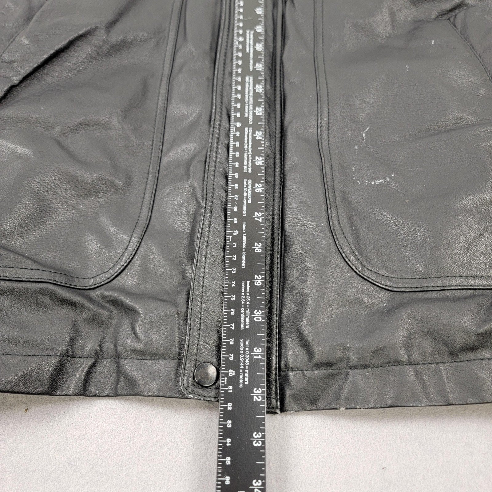 Wilda Leather Trench Coat Mens 2XL Black Belted Storm Flap Duster Jacket12