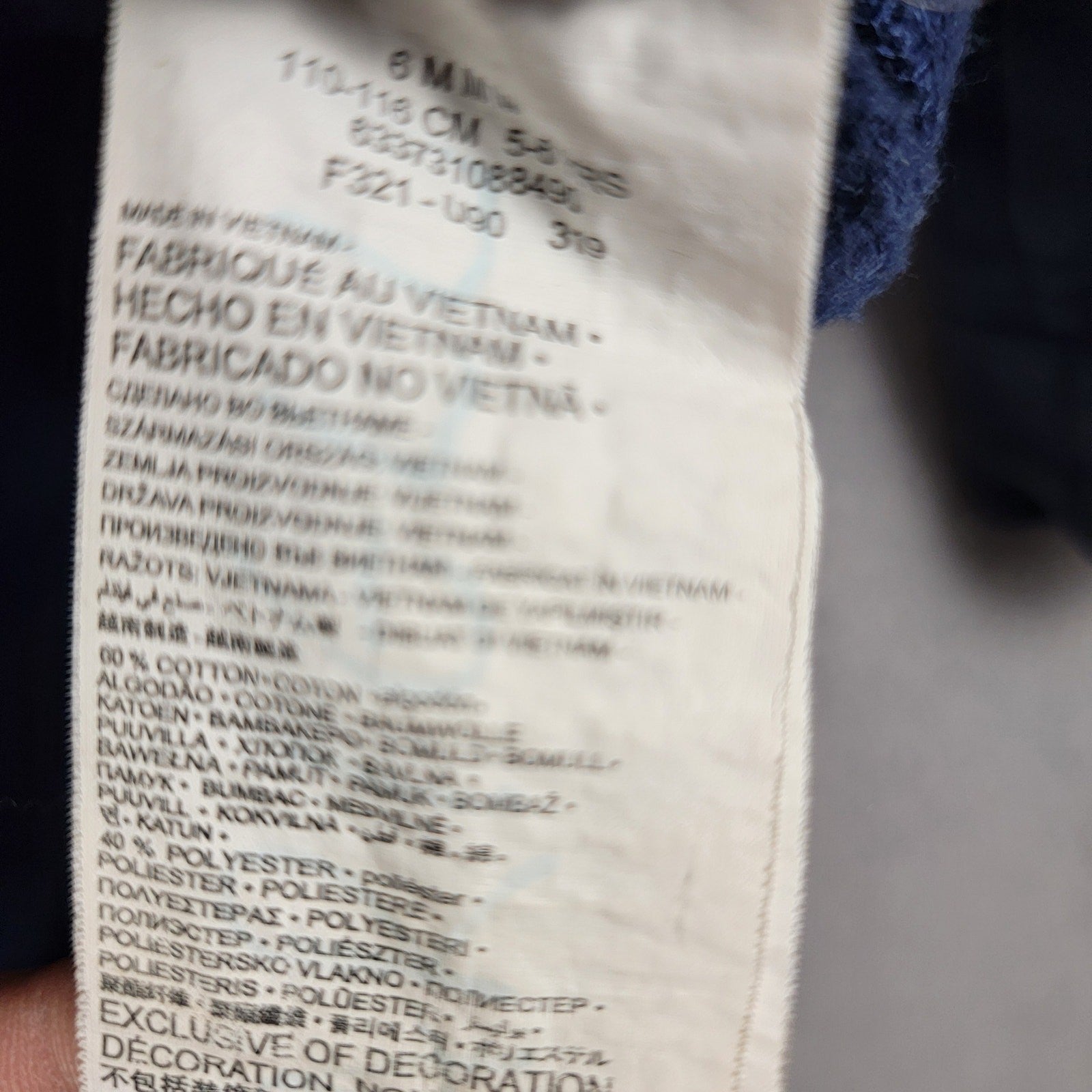 Nike Navy Zip Up Hoodie  Size 56 Years  Fair Condition