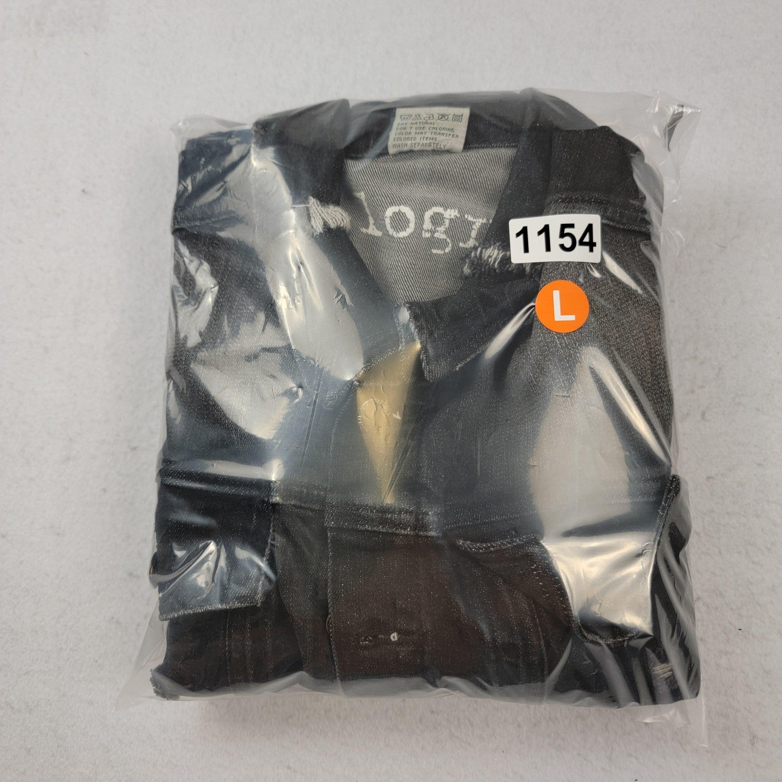Kilogram Jacket Mens Large Black Distressed Denim Button Up Streetwear