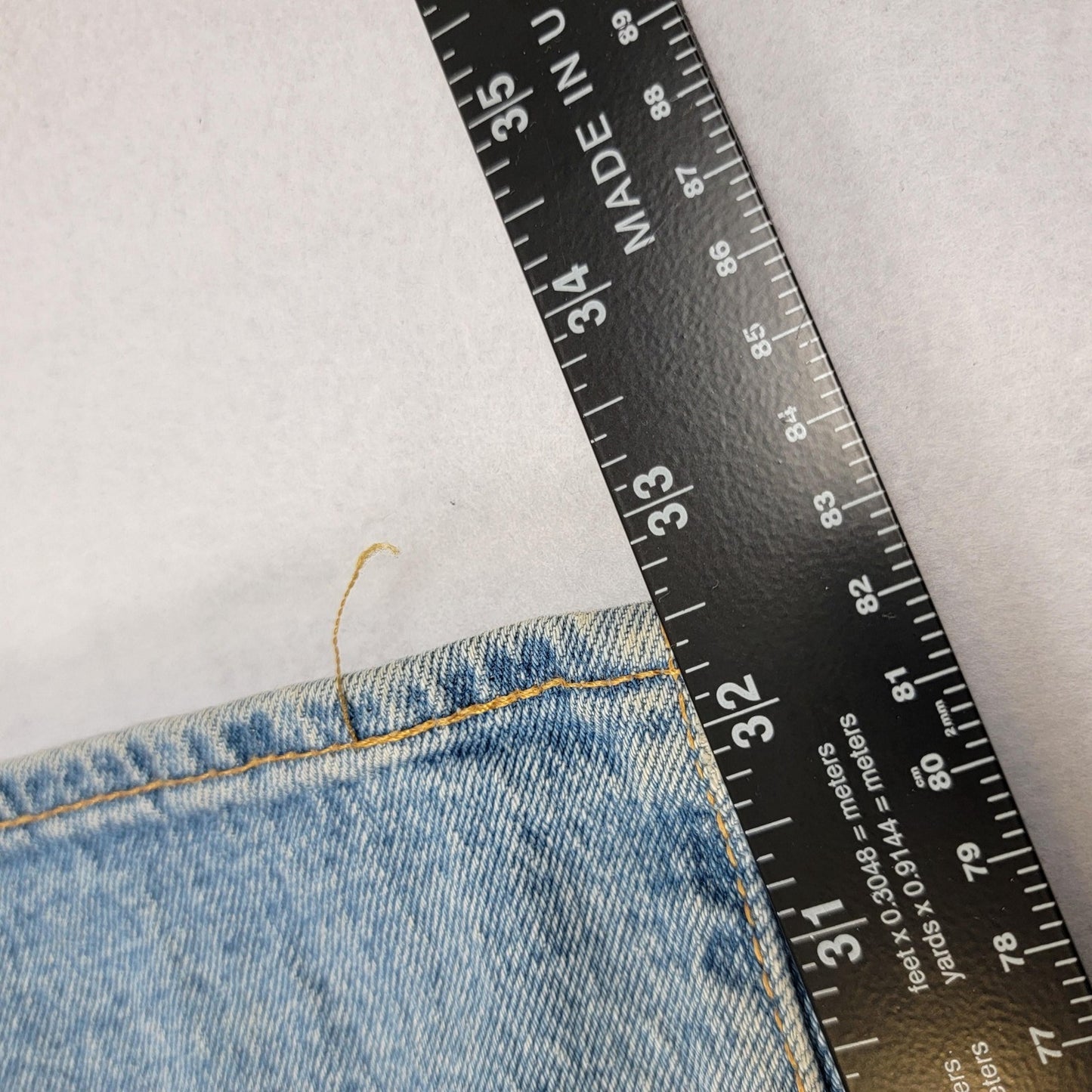 Levis 501 Jeans Mens 50x34 Lt Blue Original Stretch Button Fly Straight Leg 11799