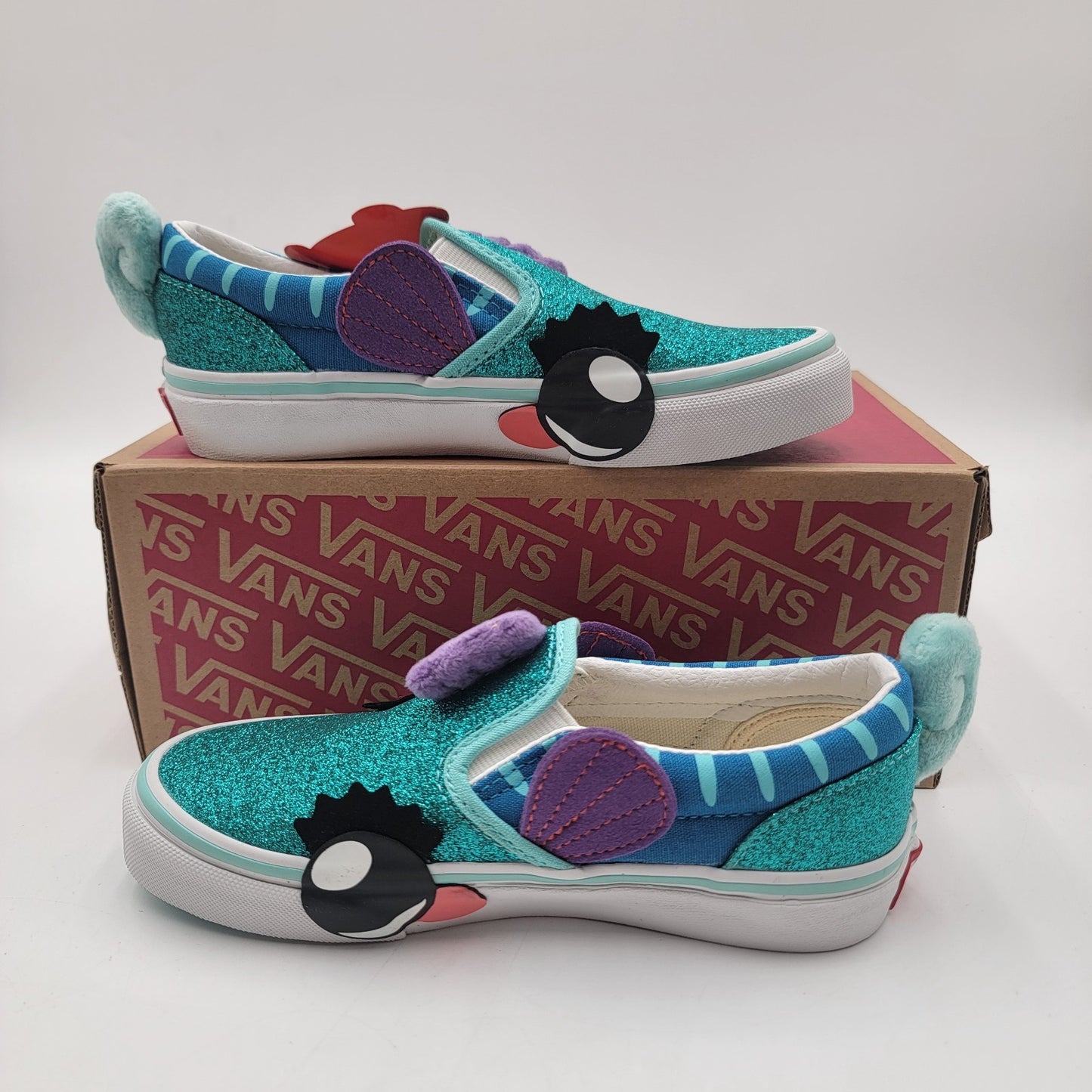 Vans Kids Classic SlipOn Aqua Sky Mermaid Glitter Toddler Size 1 US w/ Box1