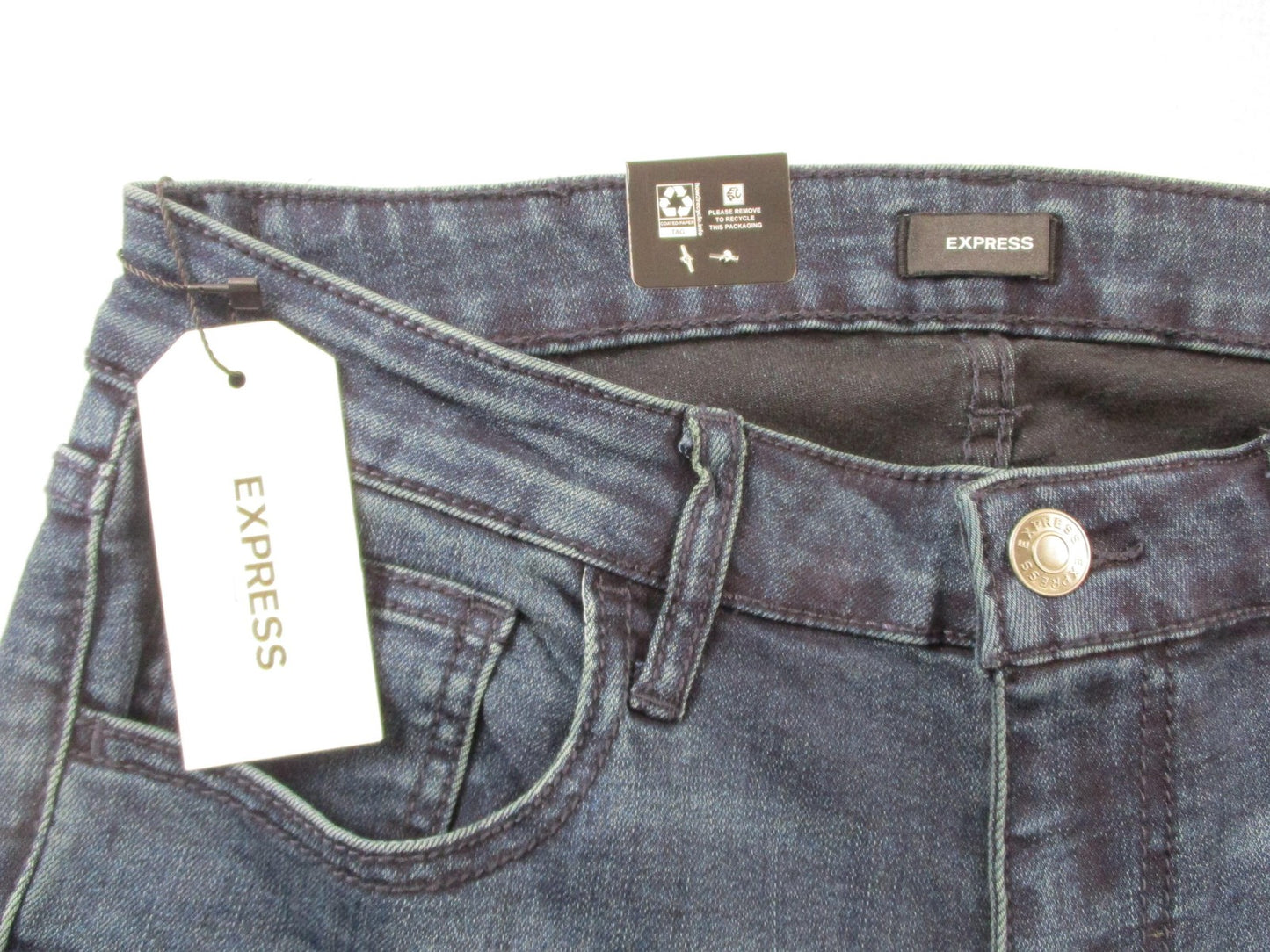 Express Jeans Mens 30x30 Blue Indigo Slim Fit Denim Stretch Pants 14562