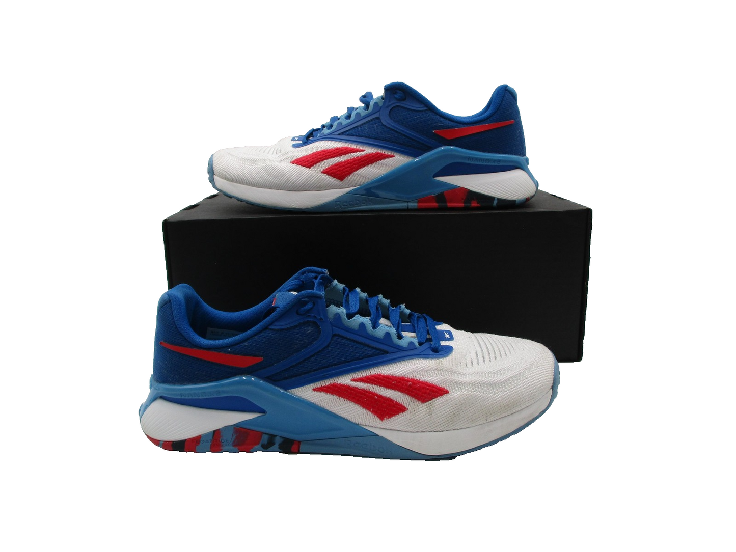 Reebok Nano X2 Shoes Womens Size 9 White Blue Red Training Sneakers GY2288 (1H3)0
