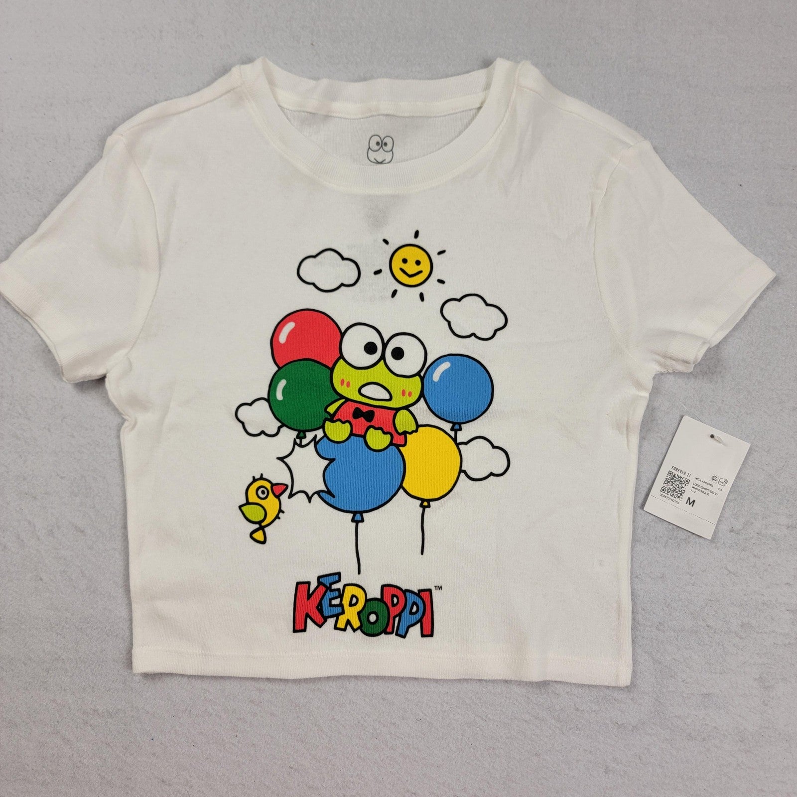 Sanrio Keroppi Forever 21 Tee Womens Medium Graphic Crop 2 Pack USA Halter 11221