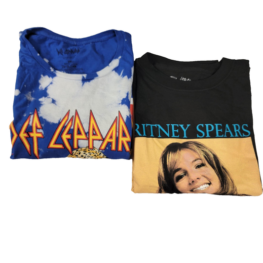 2 pack bundle Def Leppard + Britney Spears Mens 2XL Blue Black