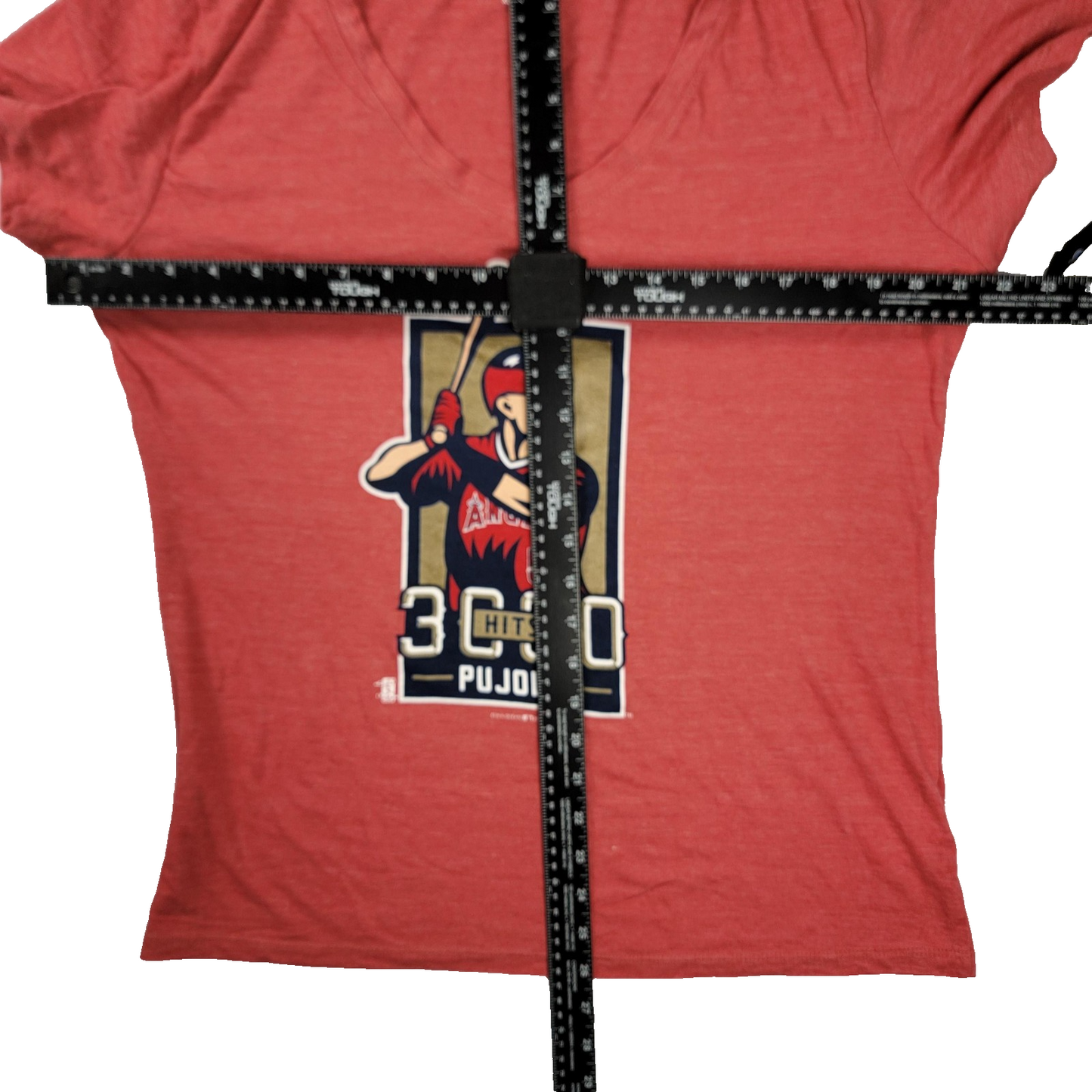 Los Angeles Angels Women's Red Pujols 3000 Hits New Era Shirt