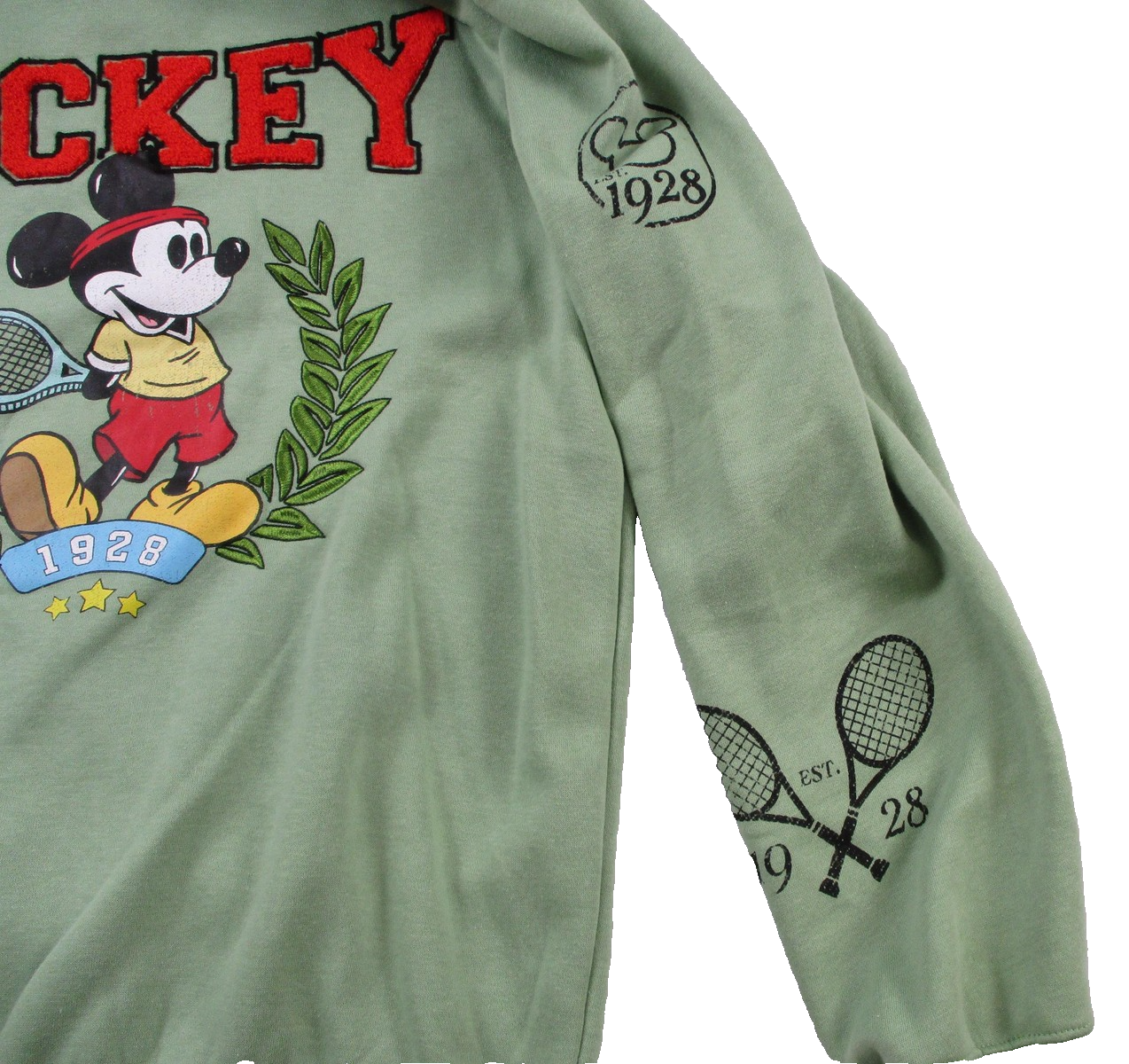 Disney Mickey Mouse Sweatshirt Mens Medium Green Tennis 1928 Crewneck 1369703
