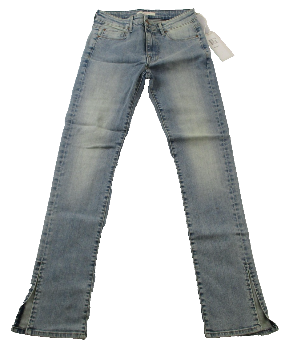 Fidelity Stevie Jeans Womens 26 Blue Slim Straight Slit Hem Daytona Wash 14480