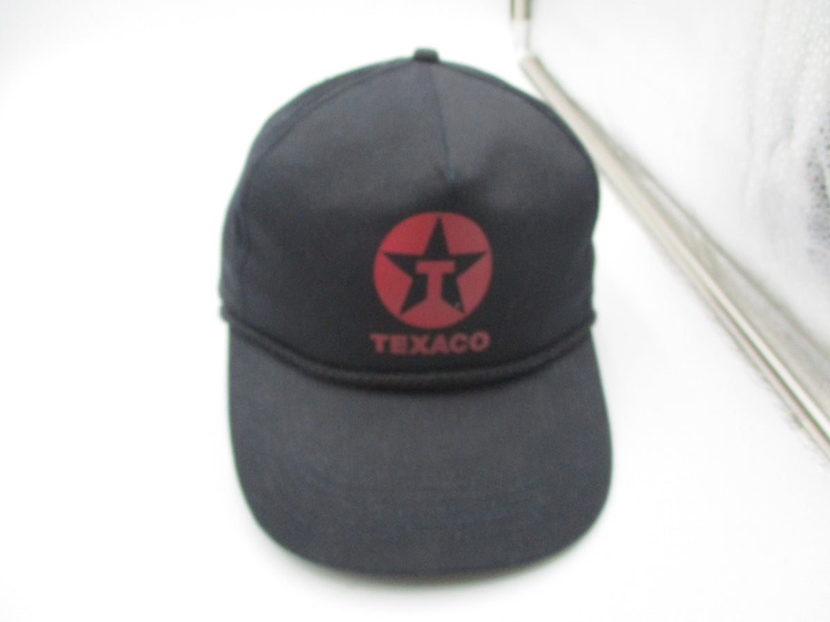 Texaco Black Cotton Adjustable Snapback Rope Baseball Hat Cap Gas Oil Logo OSFA2