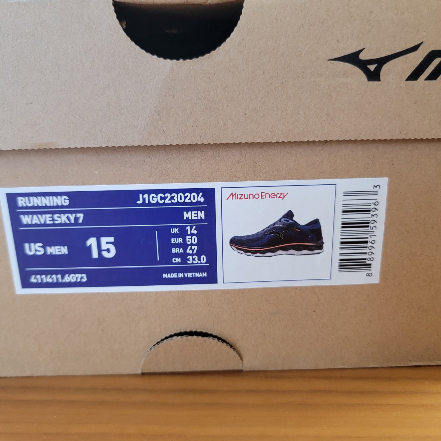 Mizuno Wave Sky 7 Men’s Size 15 Blue Running Shoes J1GC230204 New w/ Box6