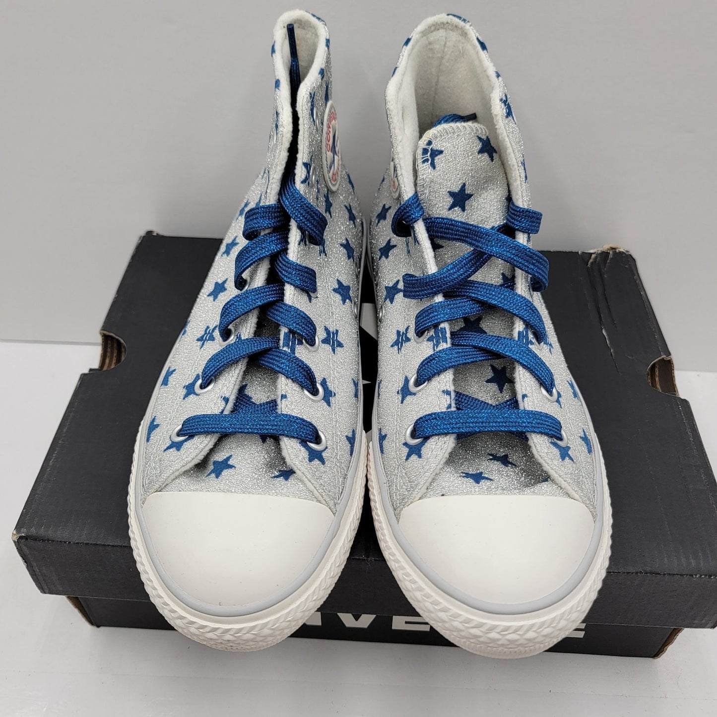 Converse CTAS High 'Glitter Blue Stars' Sz 4Y - New2