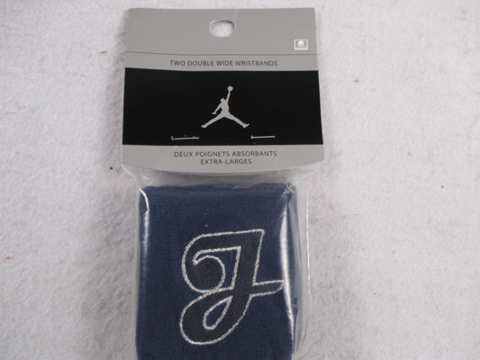 Air Jordan Script Logo Wristbands Navy Silver Vintage NWT Deadstock 5912450