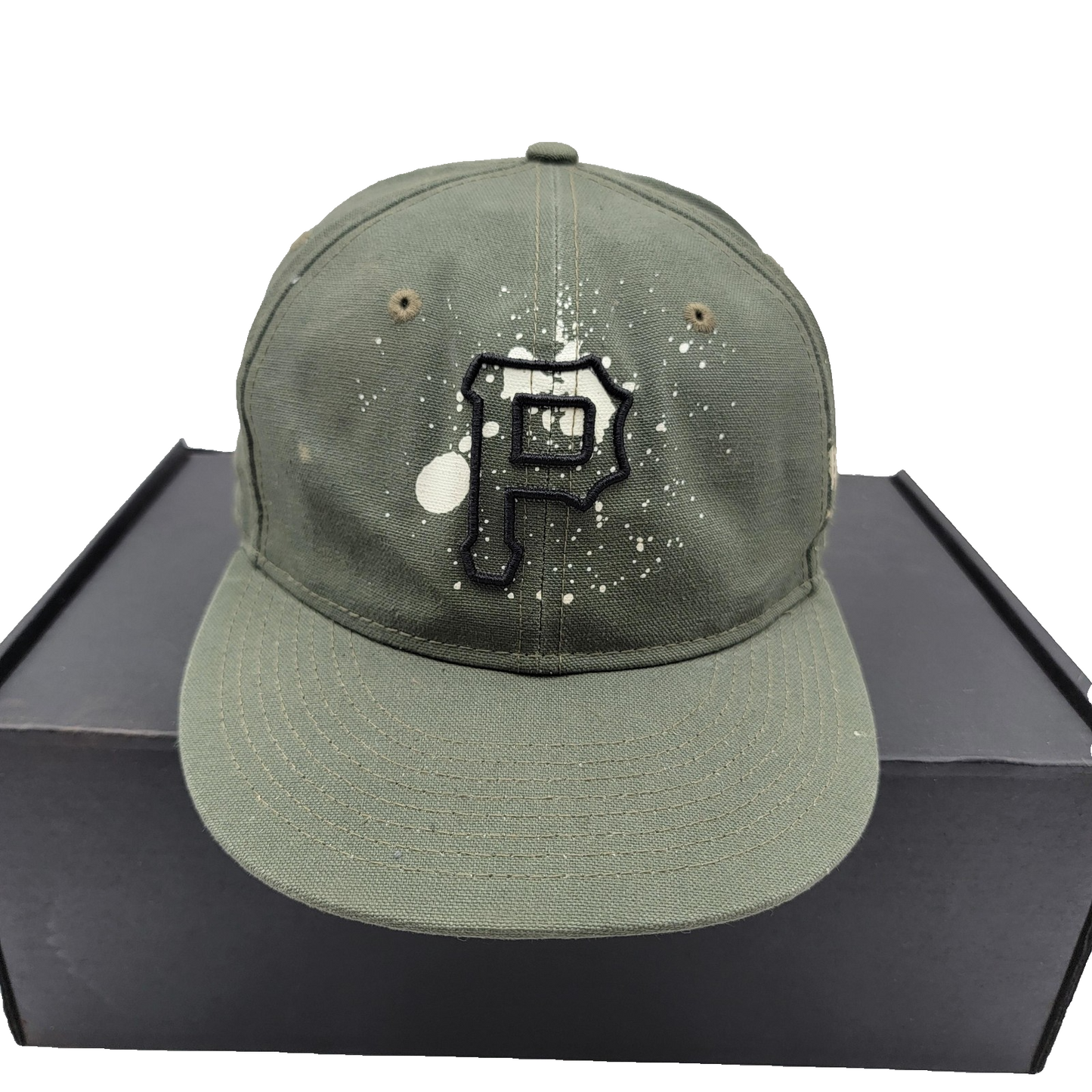 Pittsburgh Pirates Hat Cap Fitted Mens 7 1/4 MLB Baseball Paint Splatter New Era0