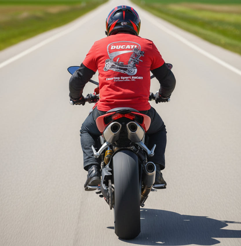 Touring Sport Ducati Shirt Mens XL Red Greenville SC Motorcycle Graphic Tee10