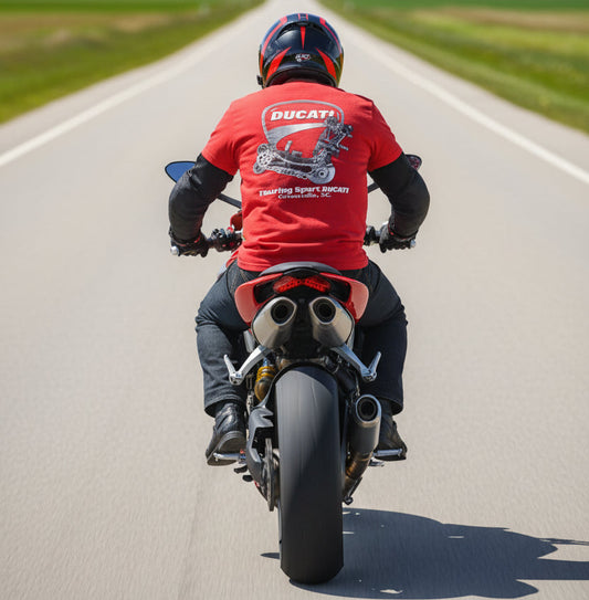 Touring Sport Ducati Shirt Mens XL Red Greenville SC Motorcycle Graphic Tee10