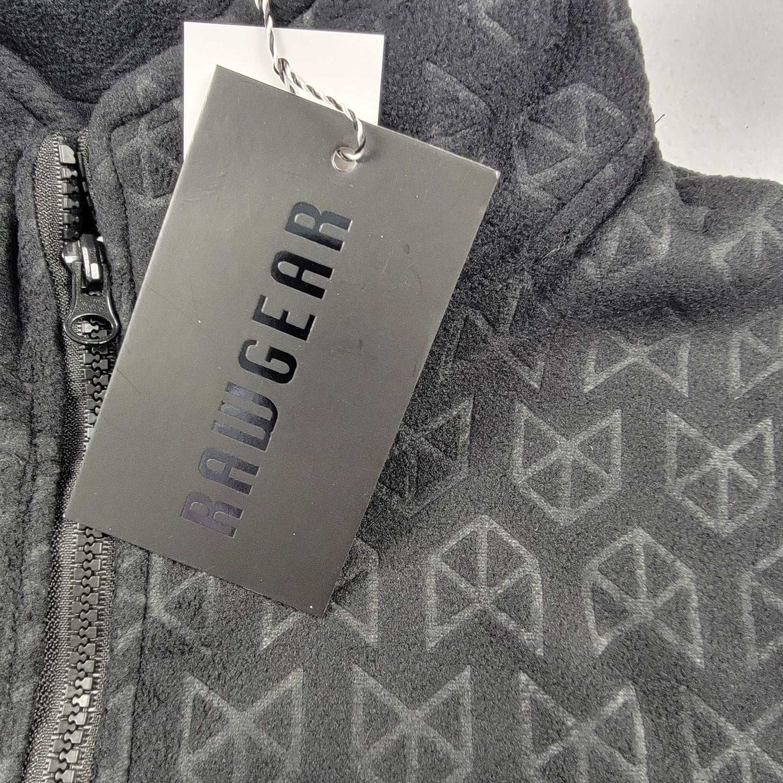 Rawgear Black Geometric Pattern Full Zip Jacket Mens Medium New With Tags