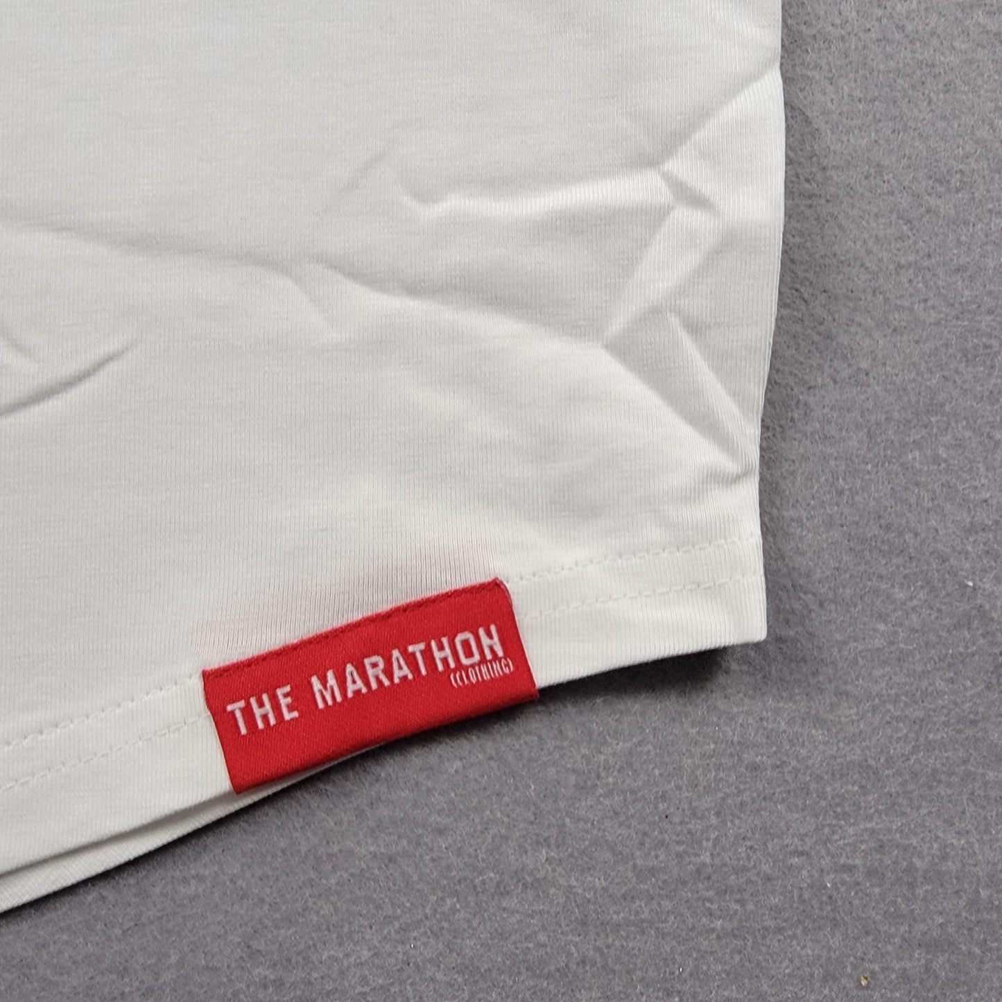 The Marathon Clothing Crenshaw Shirt Mens Small White Royal Raglan MRT886184