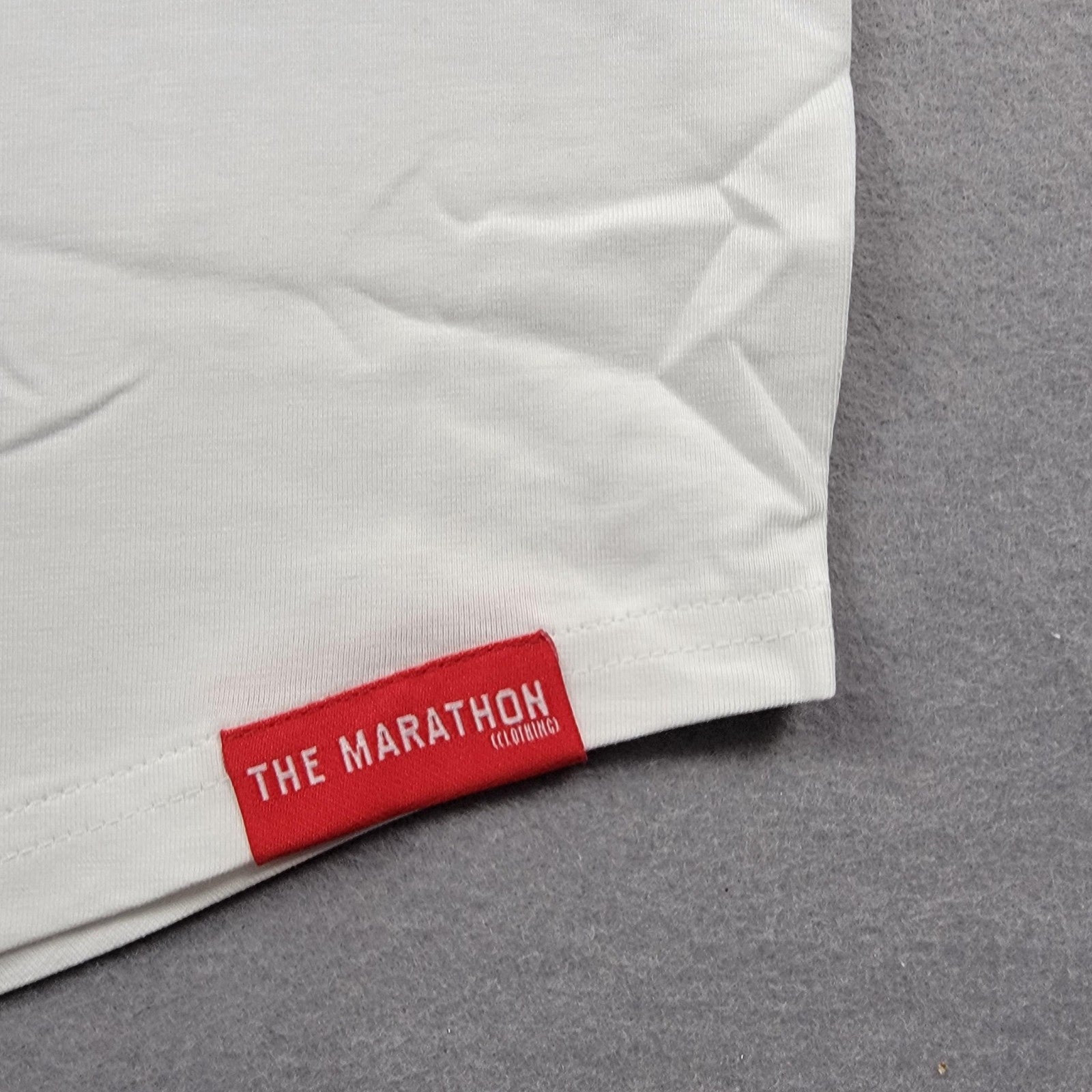 The Marathon Clothing Crenshaw Shirt Mens Small White Royal Raglan MRT886184
