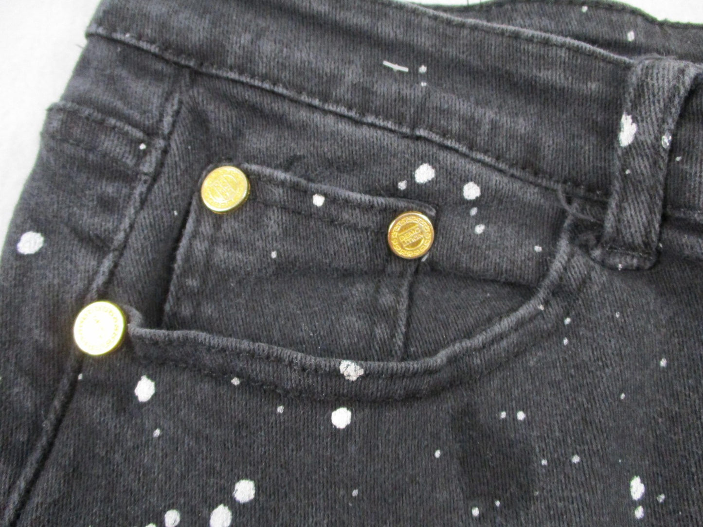 Demolition Shorts Mens 38 Black Paint Splatter Biker Denim Distressed Stretch6