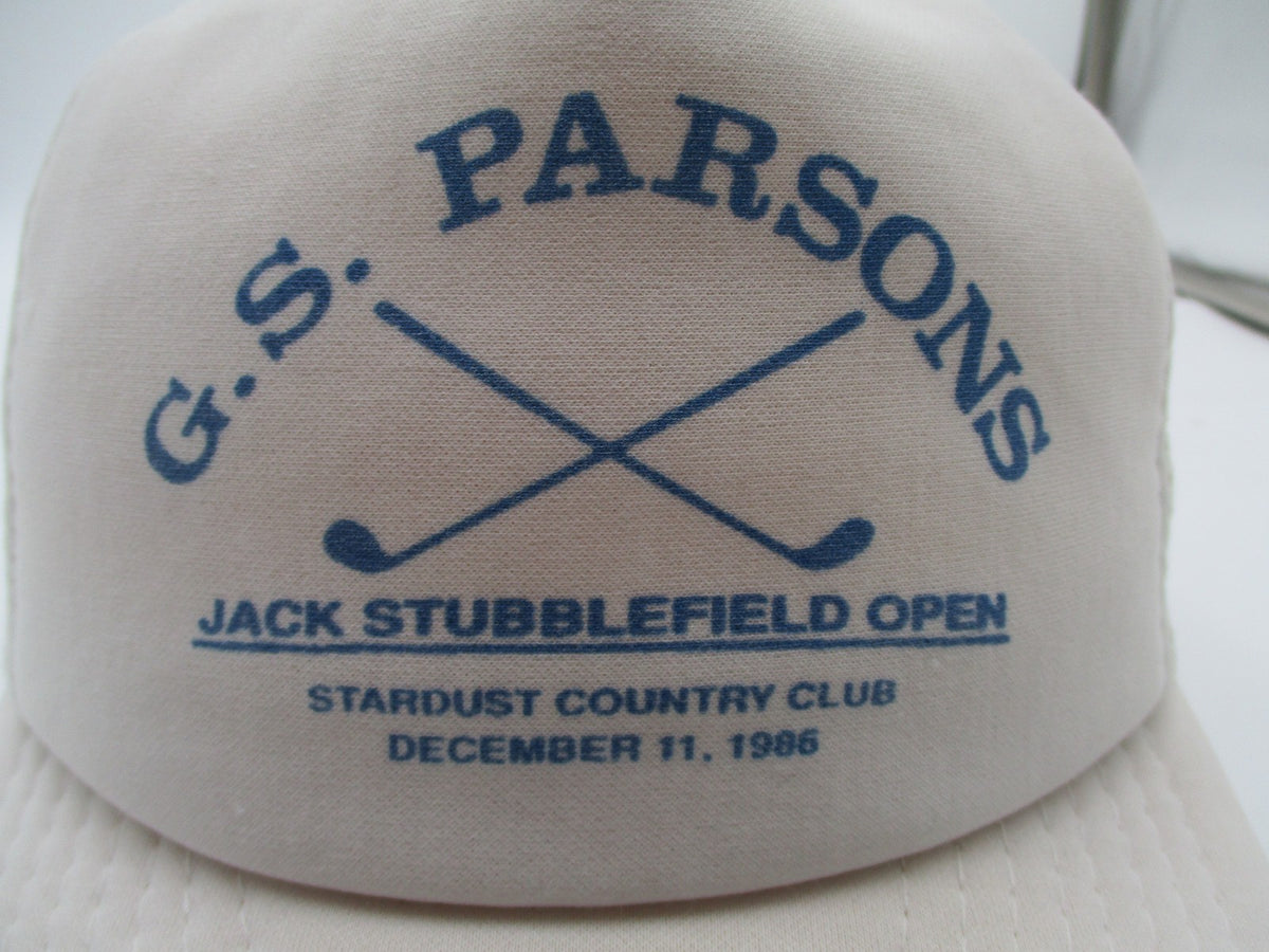 Vintage G.S. Parsons Hat Cap Snap Back Mens One Size White Golf Otto Trucker1