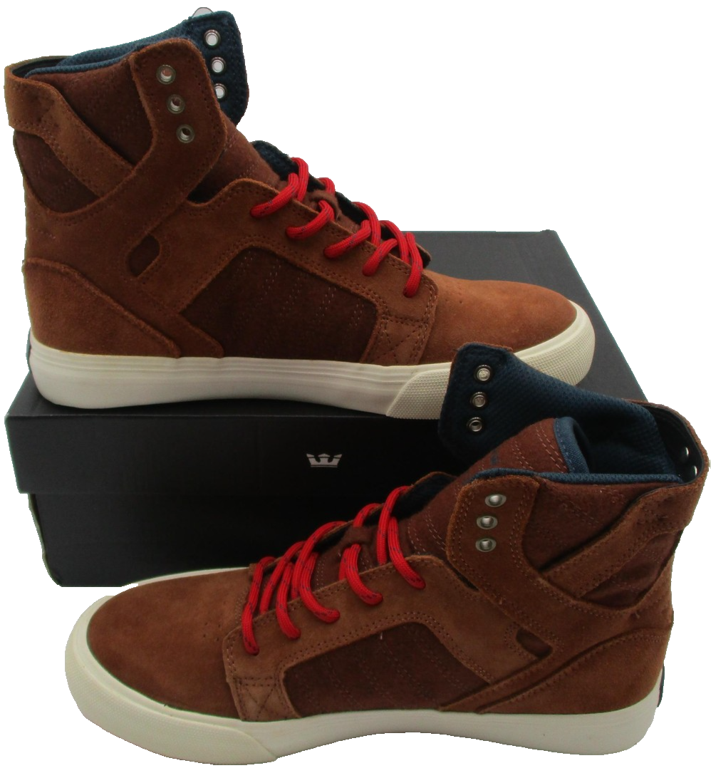 Supra Skytop Muska 001 Shoes Kids Size 5 Brown Suede High Top Skate Sneakers3