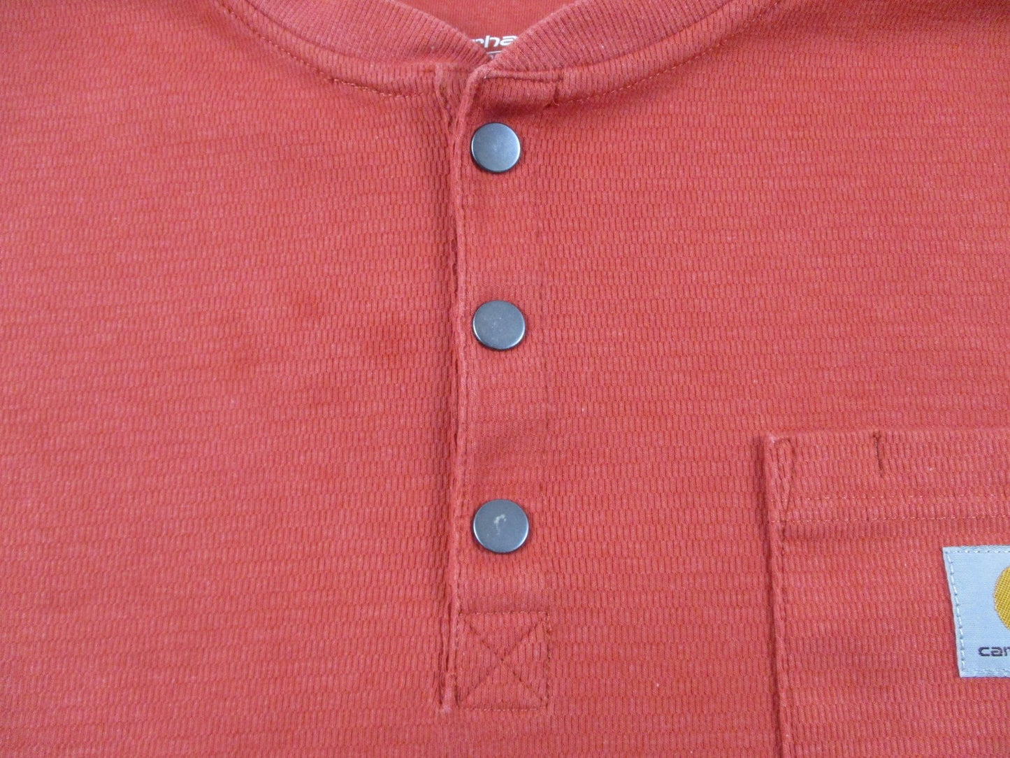 Carhartt Shirt Mens 4XL Orange Long Sleeve Thermal Henley Pocket Relaxed Fit2