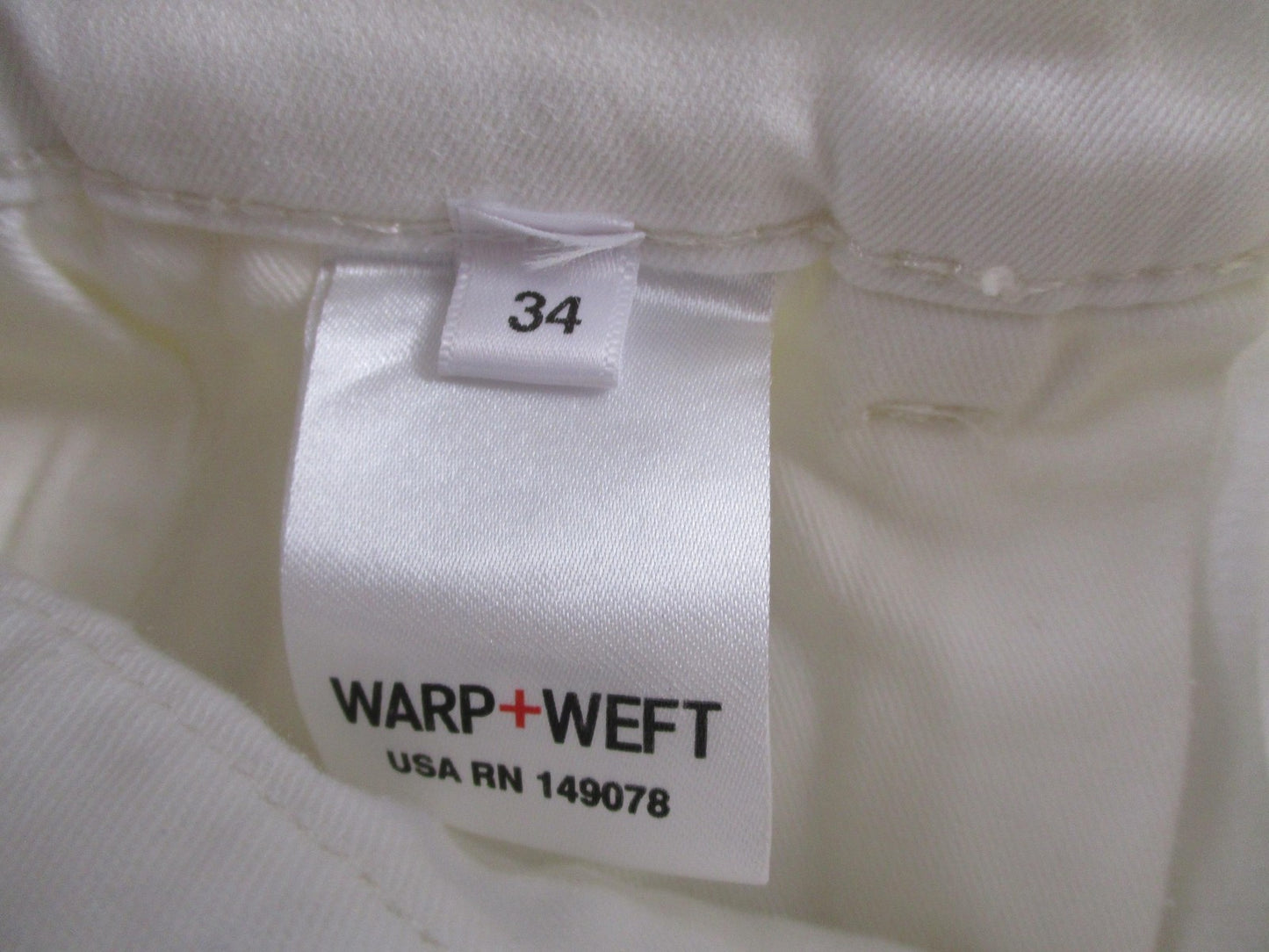 Warp + Weft Pants Mens 34x31 White LYS Lyon Pleated Trouser Chino Playa 14404
