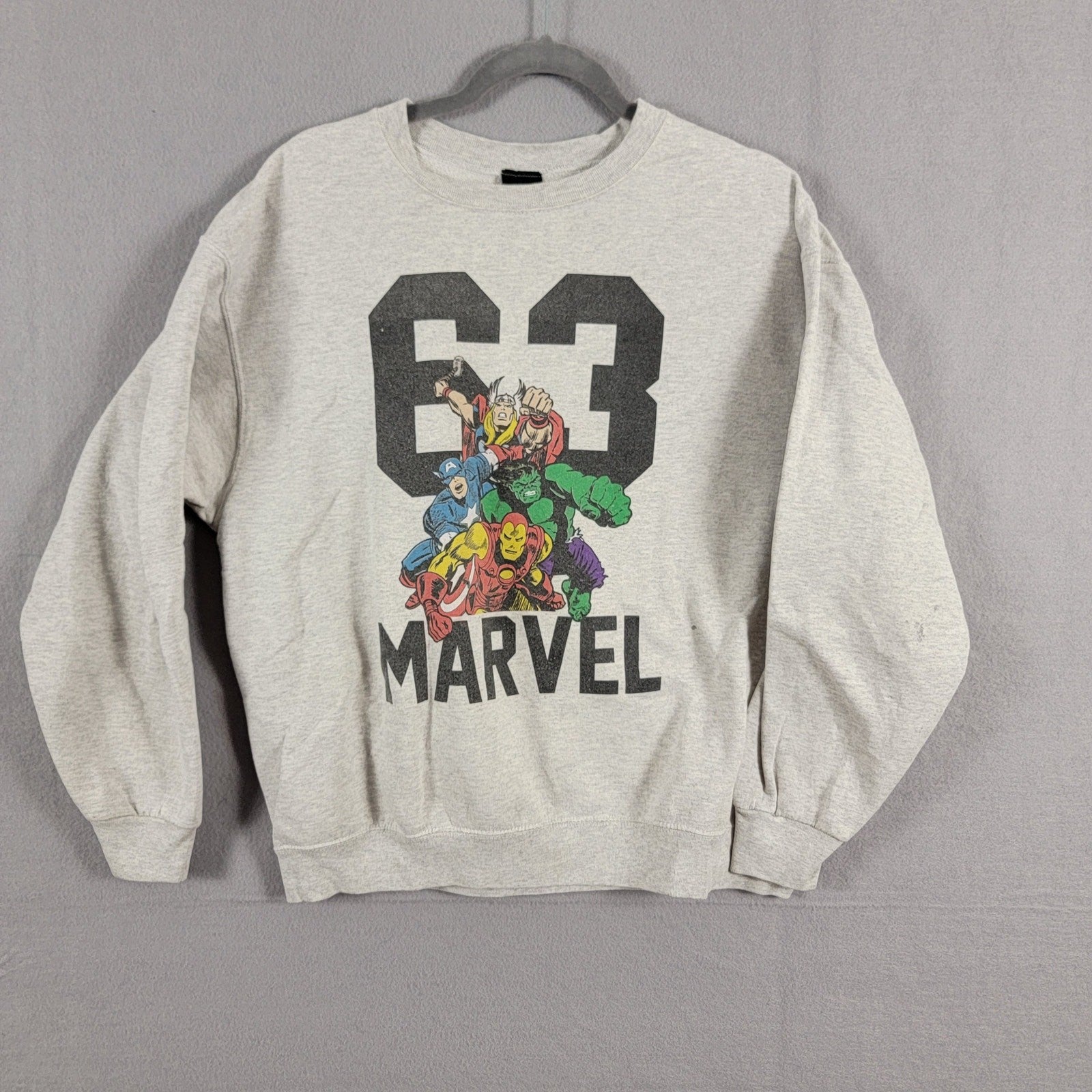 Y2K Marvel Comics 2000s Gray Long Sleeve Crewneck Sz L