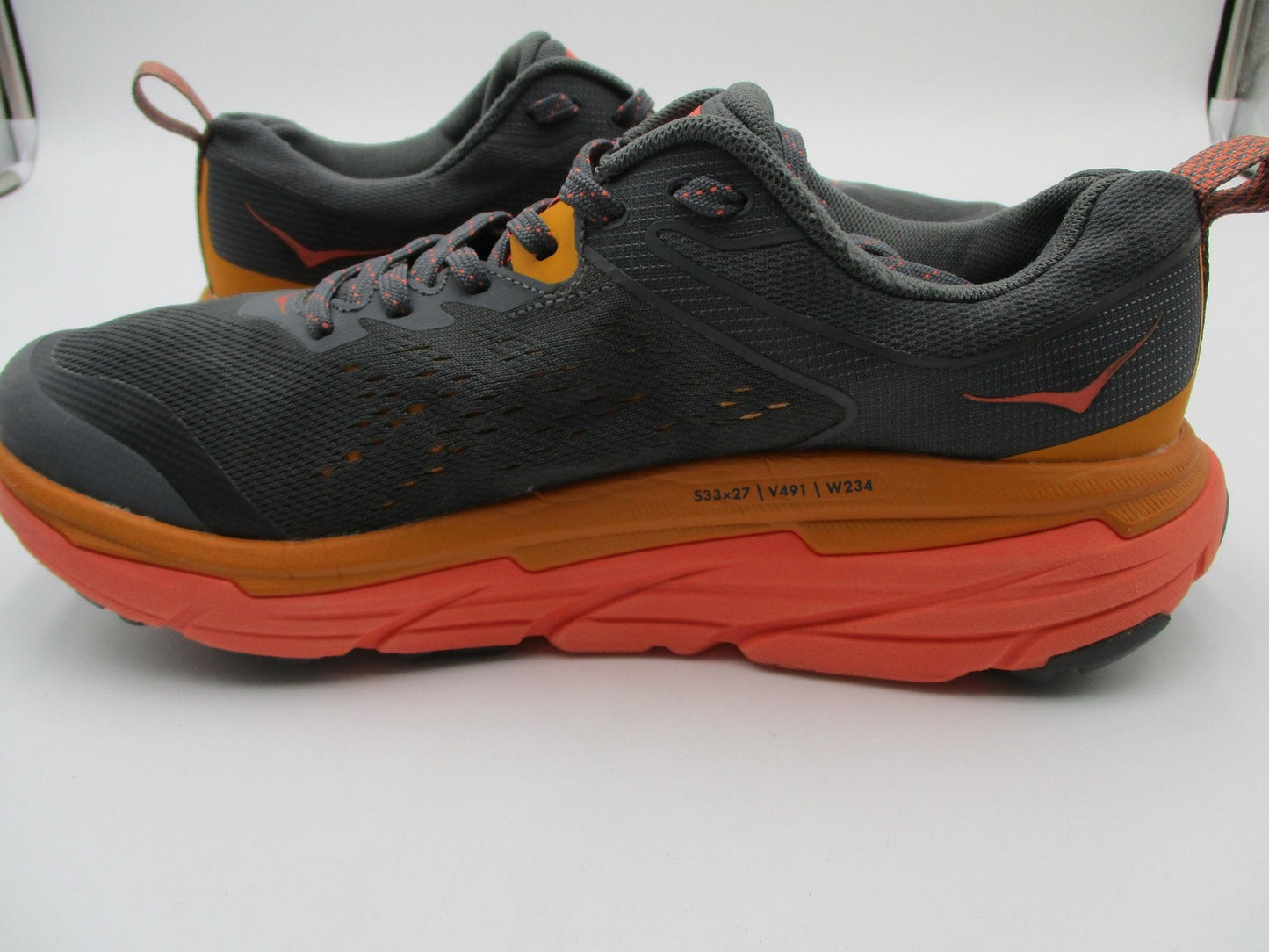 Hoka One One Challenger ATR 6 Shoes Womens Size 8.5 Gray Orange Trail 11065126