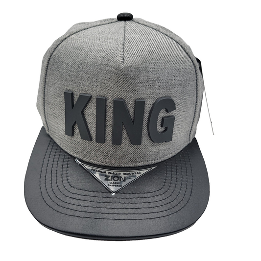 KING Hat Cap Snap Back Gray Black Zion Classic Premium Quality Streetwear Mens0