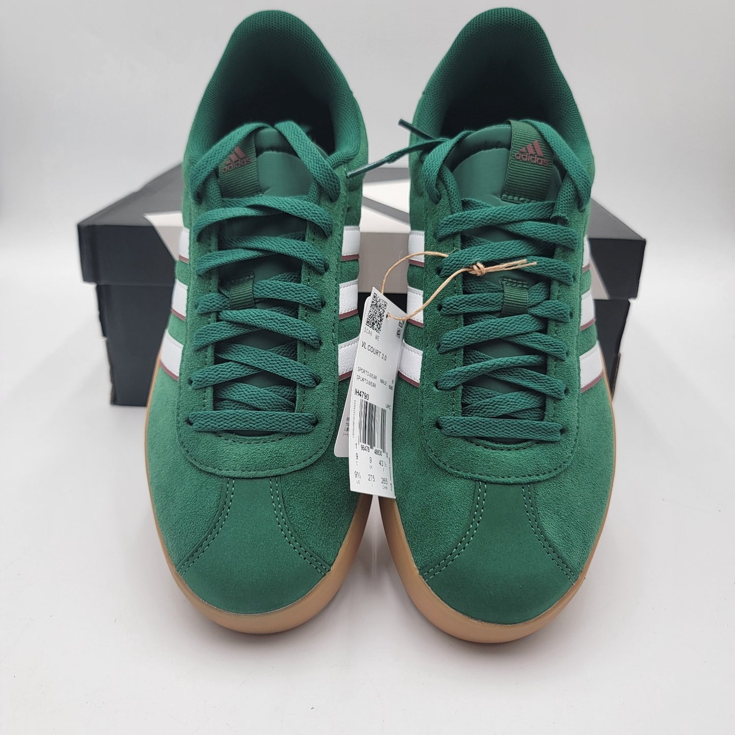 adidas VL Court 3.0 Men's Shoes IH4790 Dark Green/White 9.5 Skater NIB Originals2