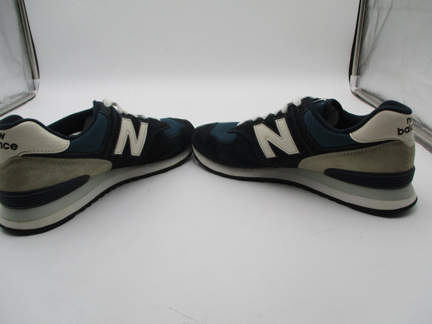 New Balance Classic 574 Shoes Mens Size 10.5 Blue Navy Suede Mesh ML574BD24