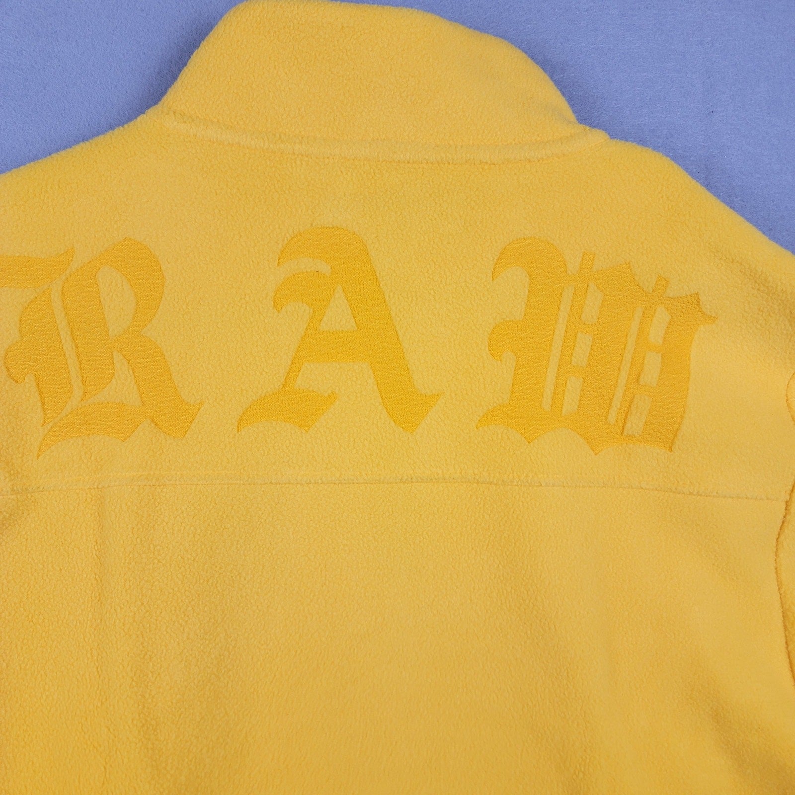 RawGear Oversized Pullover 1/3 Zip Fleece Jacket Yellow Sz M3