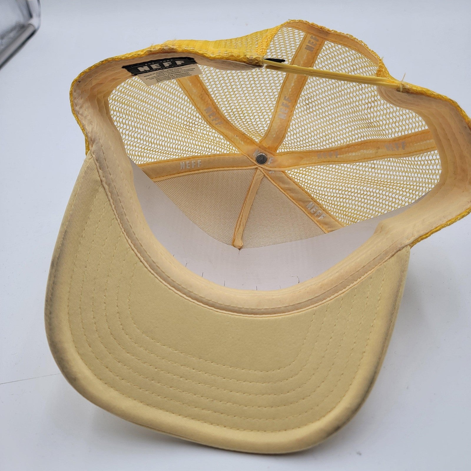 Neff Hat Cap Snap Back Yellow Trucker Mesh Losing My Mind Embroidered Mens6