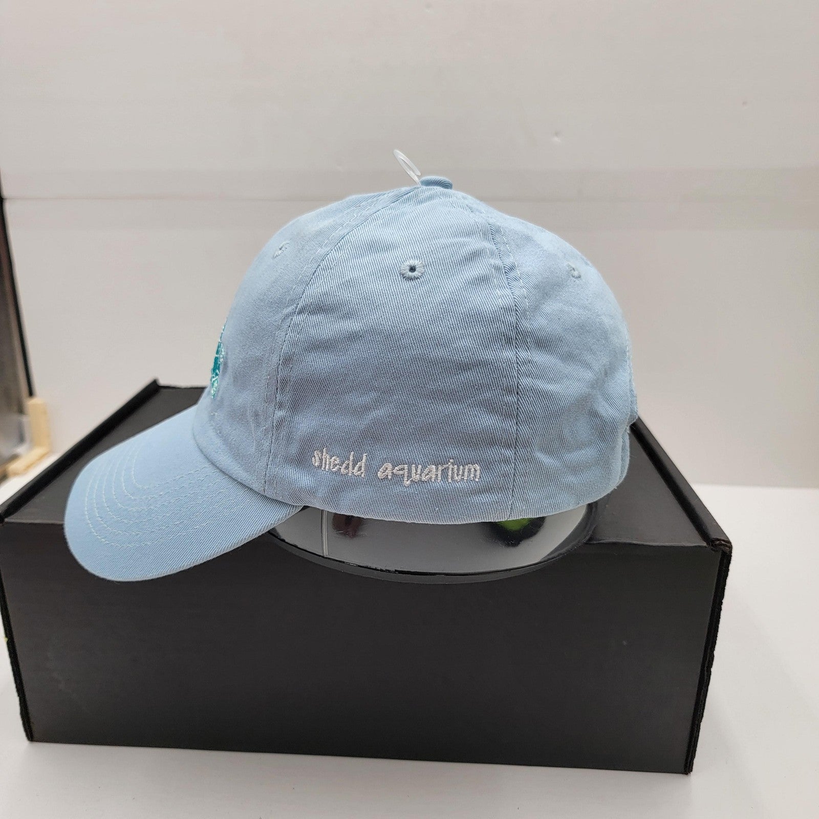 Shedd Aquarium Hat Cap Strap Back Light Blue Embroidered Save The Turtles Mens4