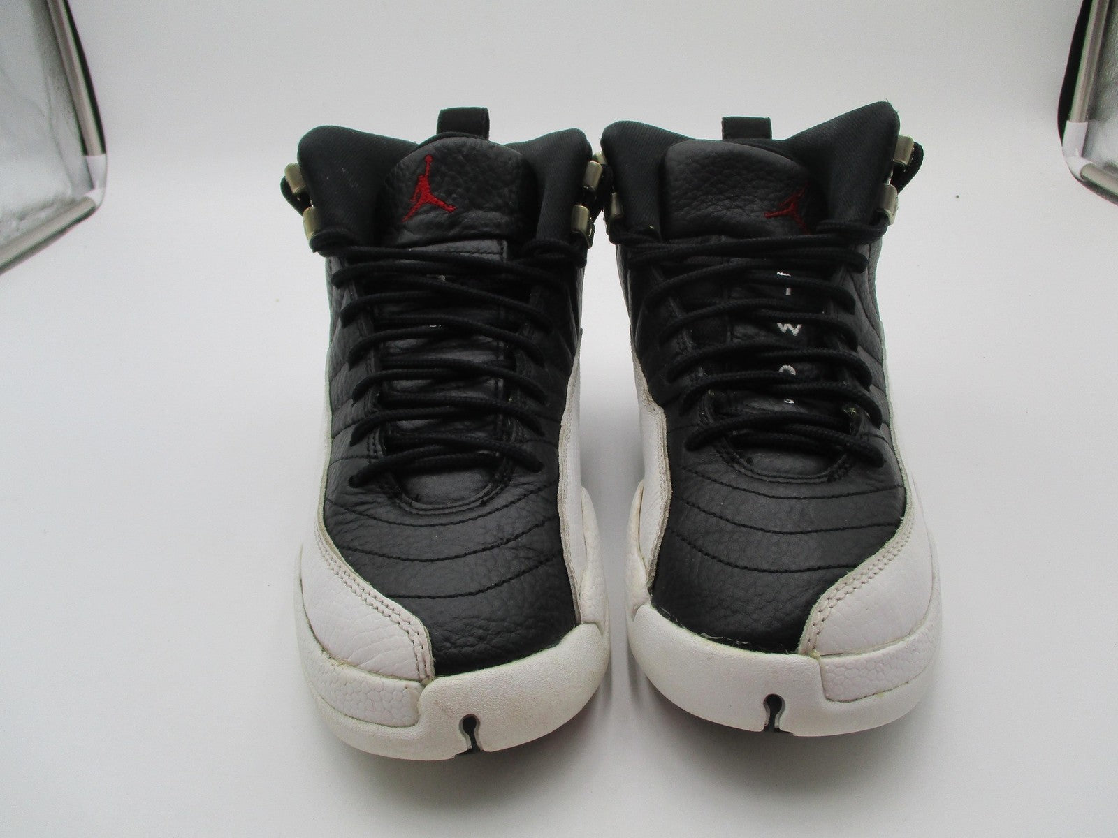 Air Jordan 12 Retro Playoffs Shoes Youth 5.5Y Black White Sneakers 153265-0061