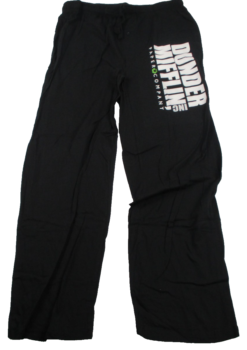 The Office Pajama Pants Mens XL Black Dunder Mifflin TV Lounge Sleep