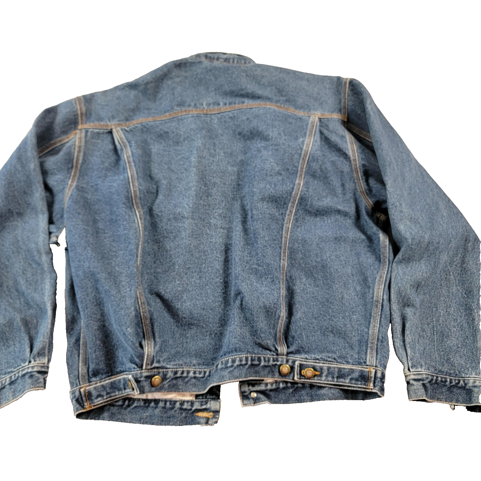 Union Bay Denim Jacket Mens XL Blue Jean Contrast Collar Button Up Vintage Style1