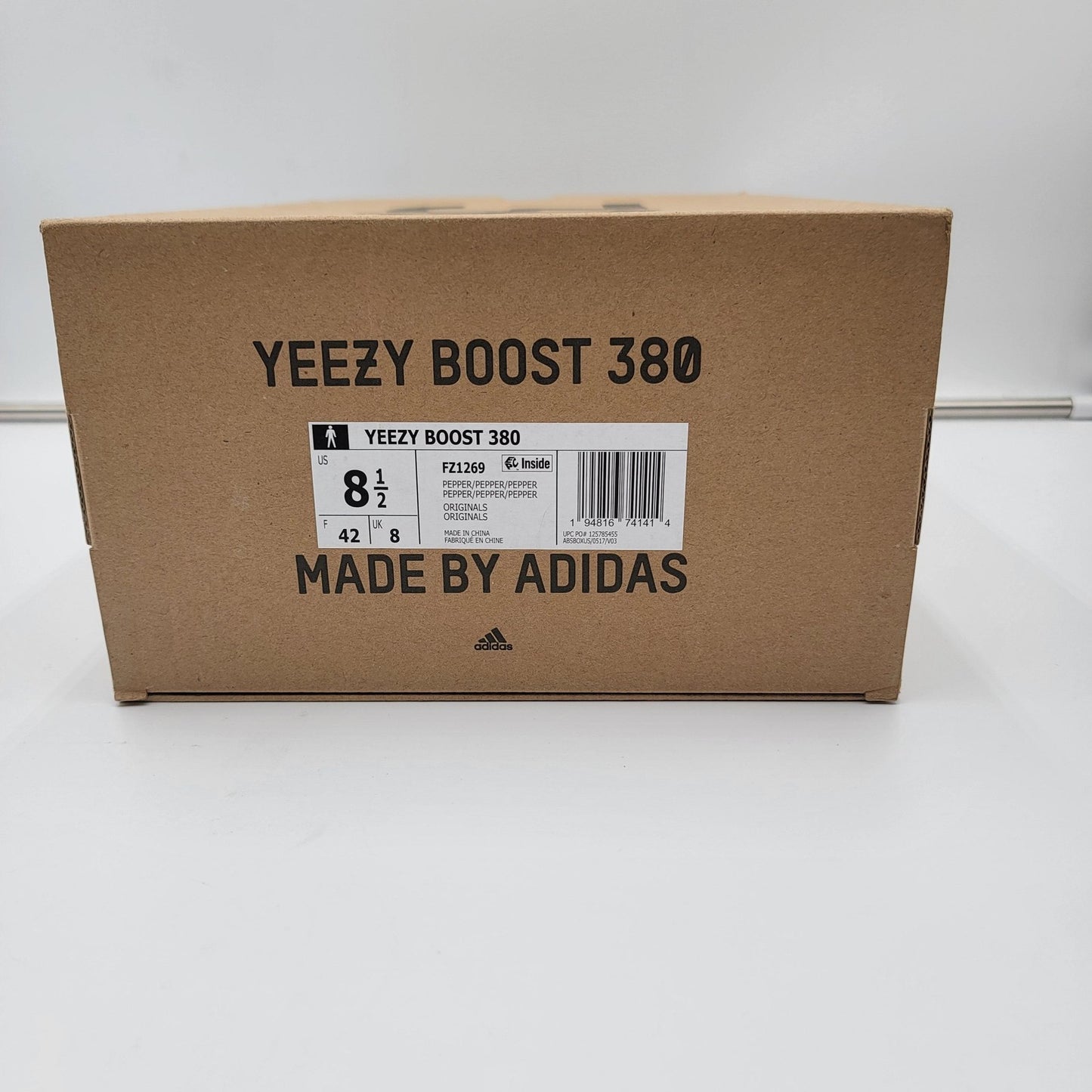 Adidas Yeezy Boost 380 Shoes Mens Size 8.5 Pepper FZ1269 Primeknit New Sneakers8