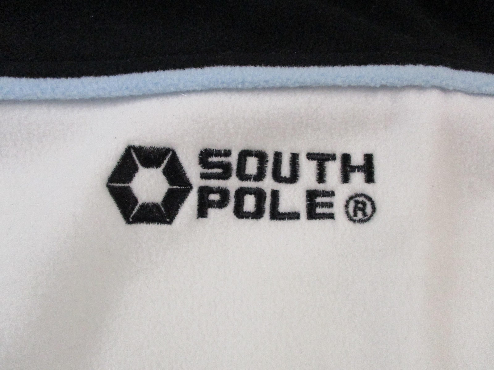 Southpole Sweatshirt Mens 2XL White Blue Fleece Pullover Snap Mock Neck Logo3