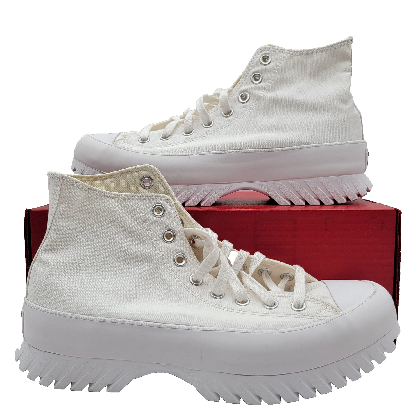 Converse CTAS Lugged 2.0 Hi Shoes Mens Size 10 White Egret Black Platform Chunky0