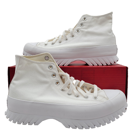 Converse CTAS Lugged 2.0 Hi Shoes Mens Size 10 White Egret Black Platform Chunky0