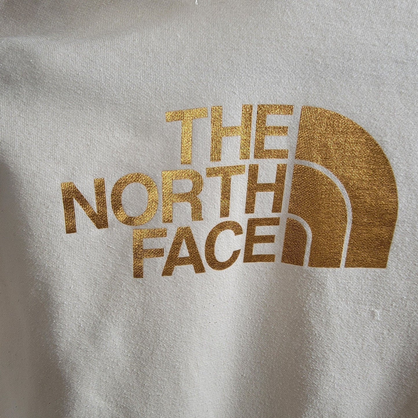 The North Face Womens Pullover Hoodie Sz L White/Gold