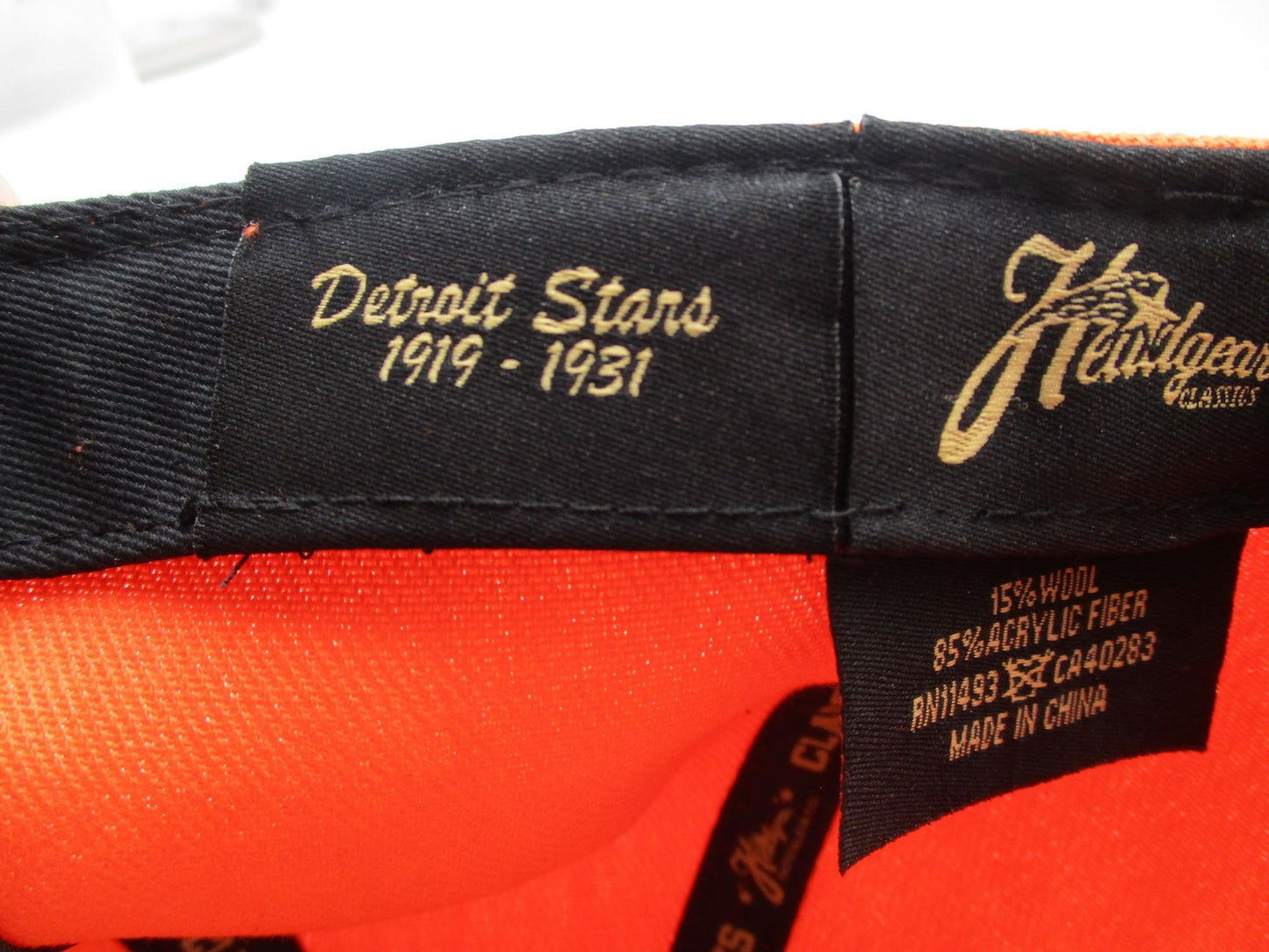 Detroit Stars Hat Cap Fitted Mens 7 Orange Navy Negro Leagues Baseball Headgear10