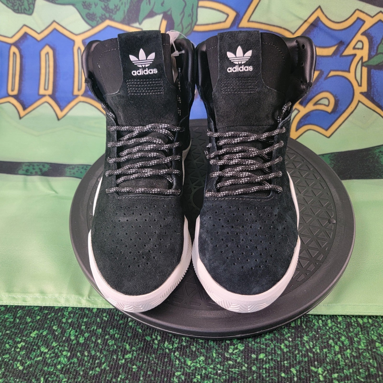 Adidas Tubular Instinct Black Suede High Top Sneakers Men’s 5.5 EU 38 Preowned3